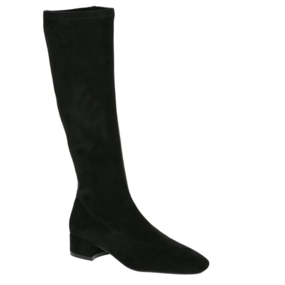 Scoop Women's Faux Suede Knee High Stretch Block Heel Boots Size 9M, Black - Picture 1 of 5